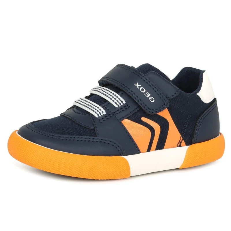 Geox B GISLI BOY A, Boys’ Sneaker, Navy/Orange,