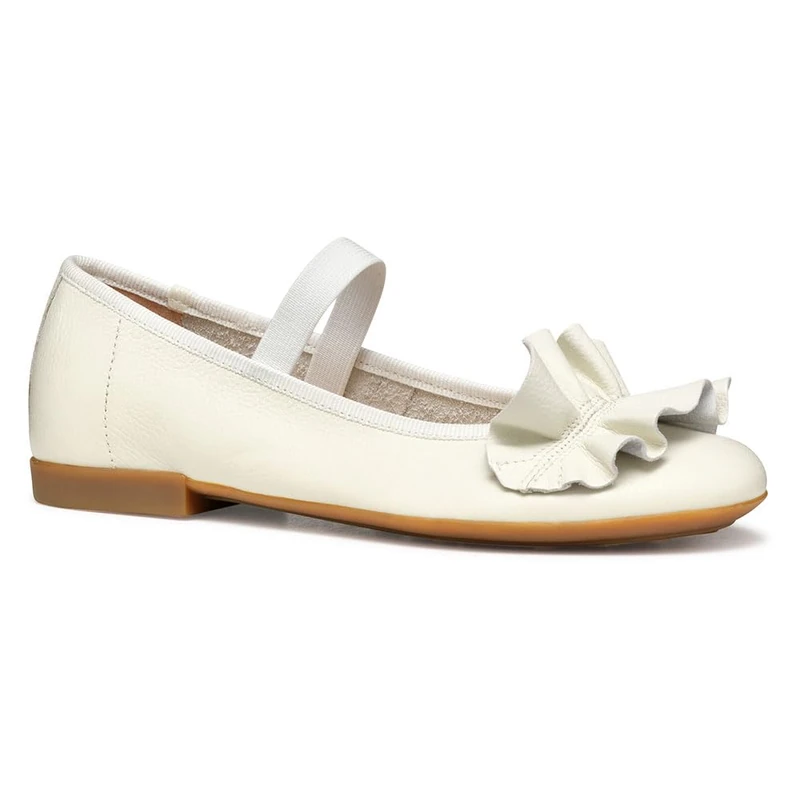 Geox JR PLIE' A, Girls’ Ballet Flat, White,