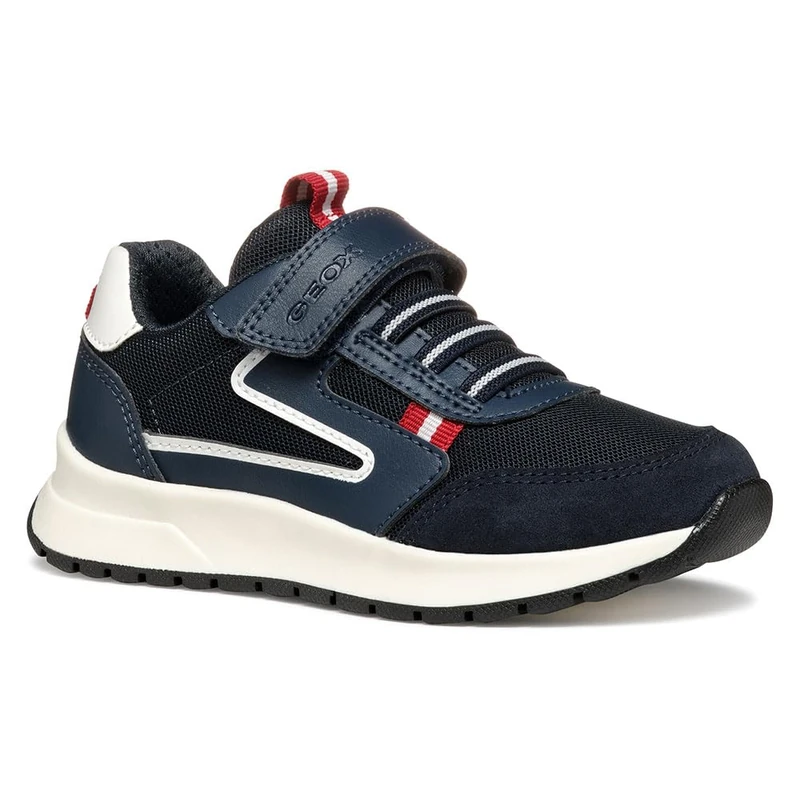 Geox J BRIEZEE BOY A, Boys’ Sneaker, Navy/Dk Red,