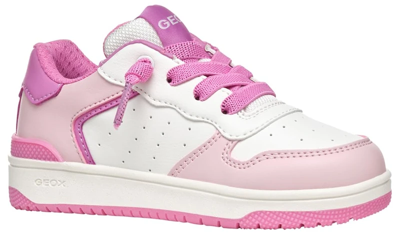 Geox J WASHIBA Girl D Sneaker, Lt Pink/Fuchsia, 4.5 UK