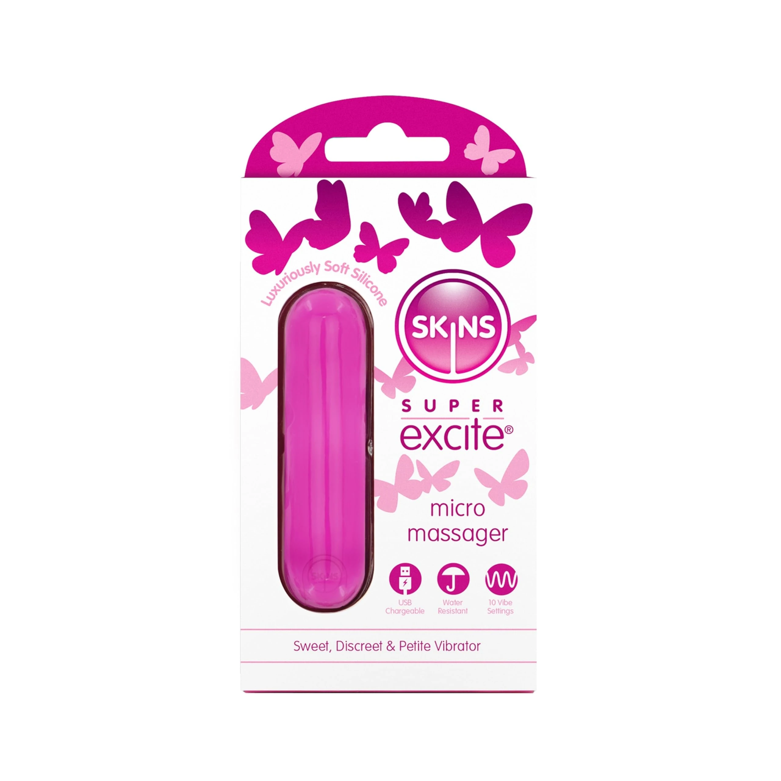 SKINS Silicone Rechargeable Bullet Vibrator - Rechargeable Mini Vibrator Bullet and Womens Sex Toys & Clitoral Vibrators for Women