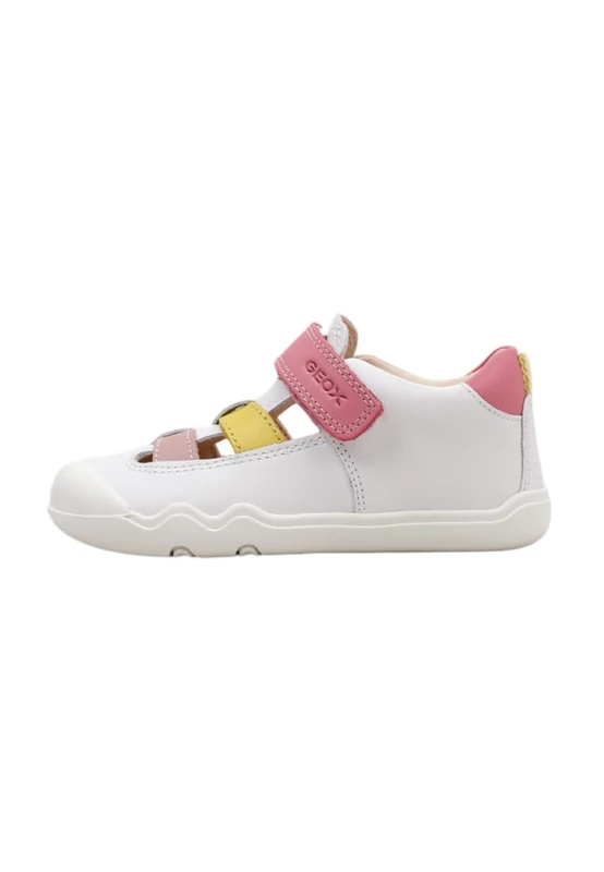 Geox B STEPPIEUP Girl A, Baby - Mädchen Sneaker, White/Dk Pink,