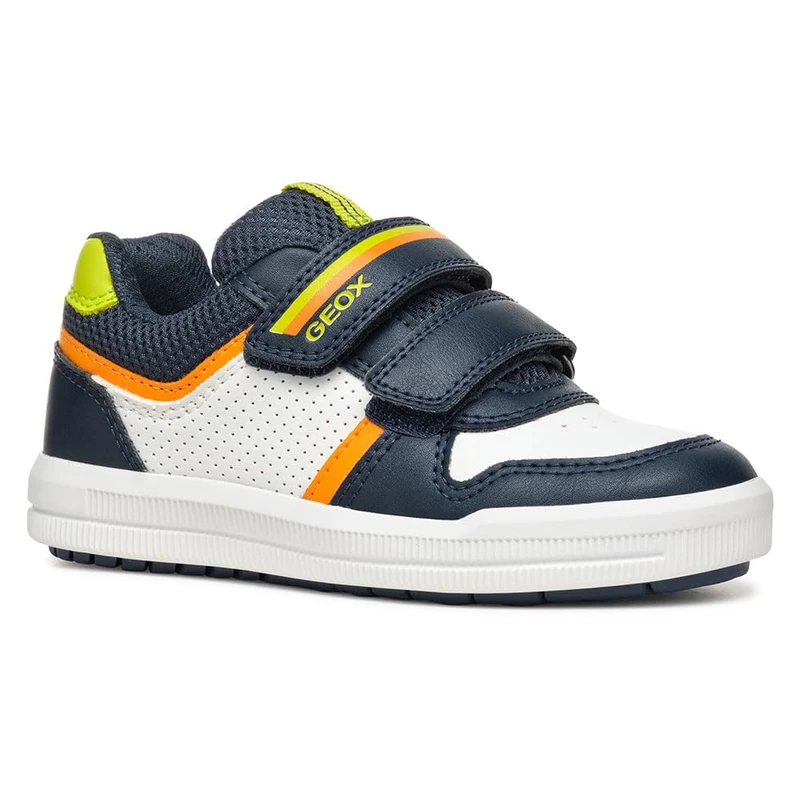 Geox J Arzach BOY A Sneaker, Navy/Fluo Green, 11 UK Child