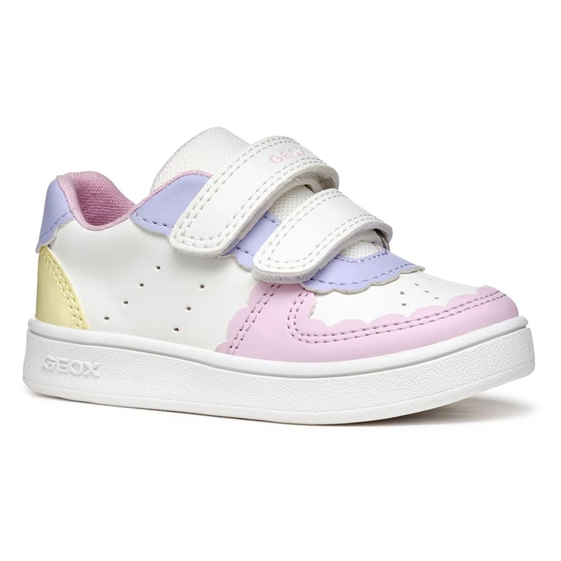 Geox B ECLYPER Girl A, Girls’ Sneaker, White/Lt Yellow,