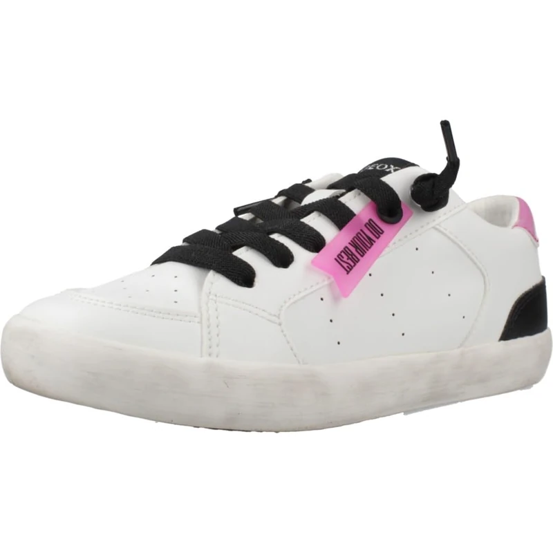 Geox J GISLI Girl A, Girls’ Sneaker, White/Fuchsia,