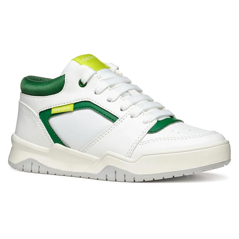 Geox J Perth BOY A, Boys’ Sneaker, White/Green,
