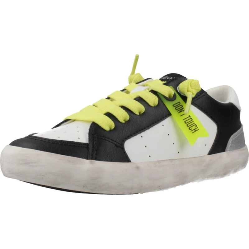 Geox J GISLI Girl A Sneaker, White/Black, 11 UK Child