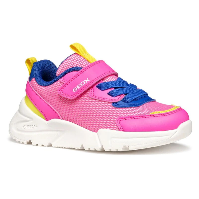 Geox J Loftus Girl A Sneaker, Fluo Fuchsia/Royal, 13 UK