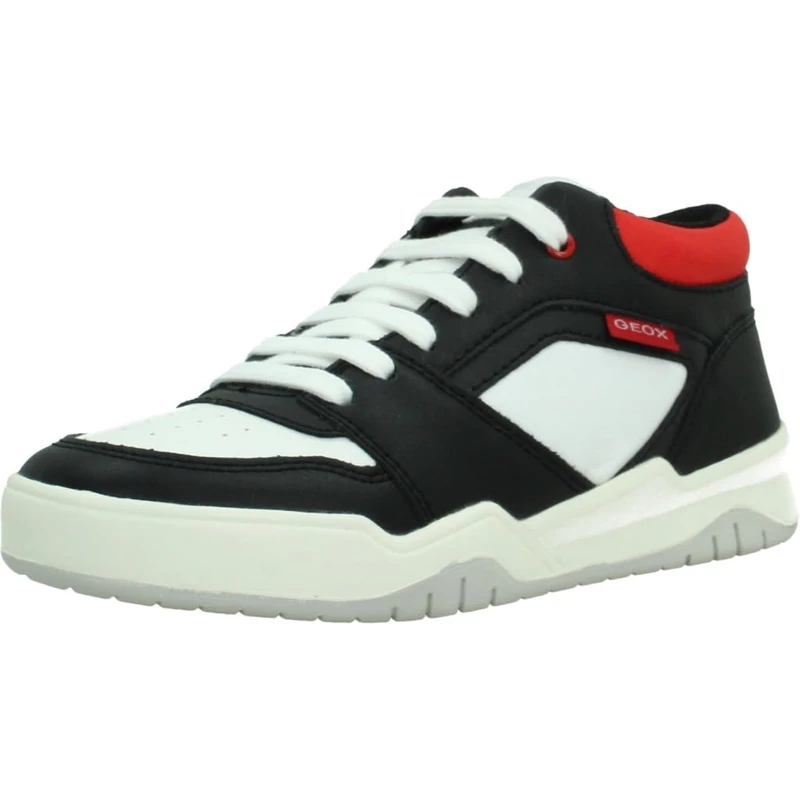 Geox J Perth BOY A, Boys’ Sneaker, Black/Red,