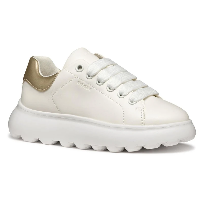 Geox J PUFFYPOP Girl A Sneaker, White/Platinum, 13 UK