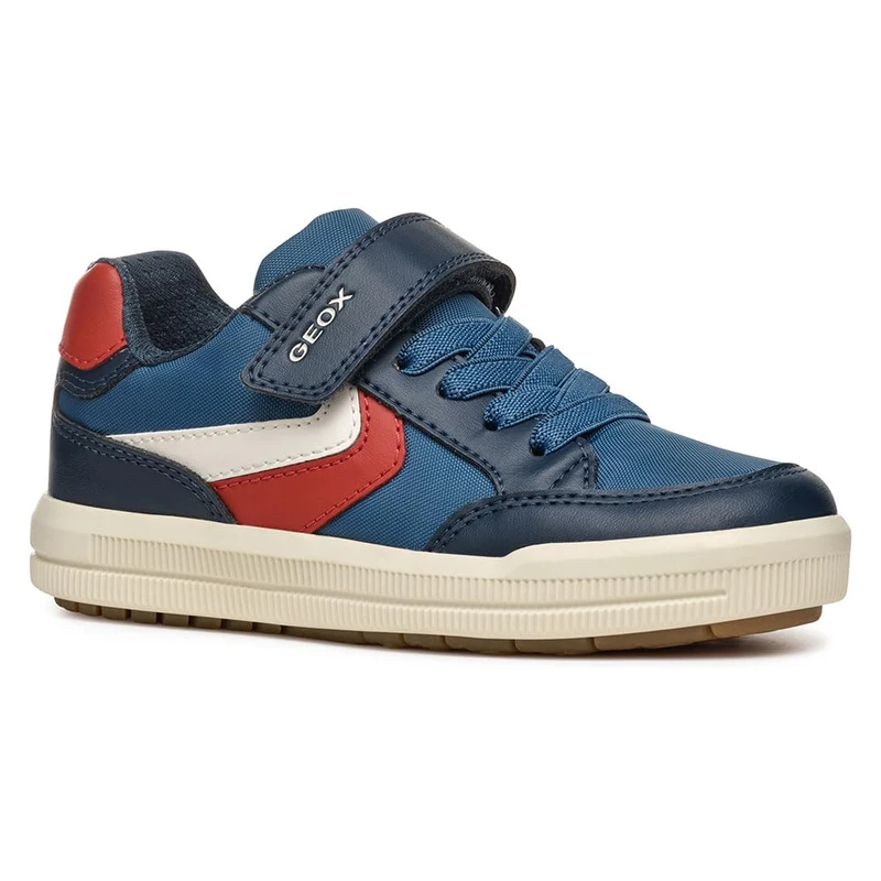 Geox J Arzach BOY A, Boys’ Sneaker, Avio/Dk Red,