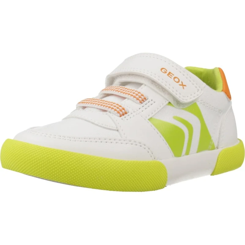 Geox Baby B GISLI BOY A Sneaker, White/Green Fluo, 5 UK Child