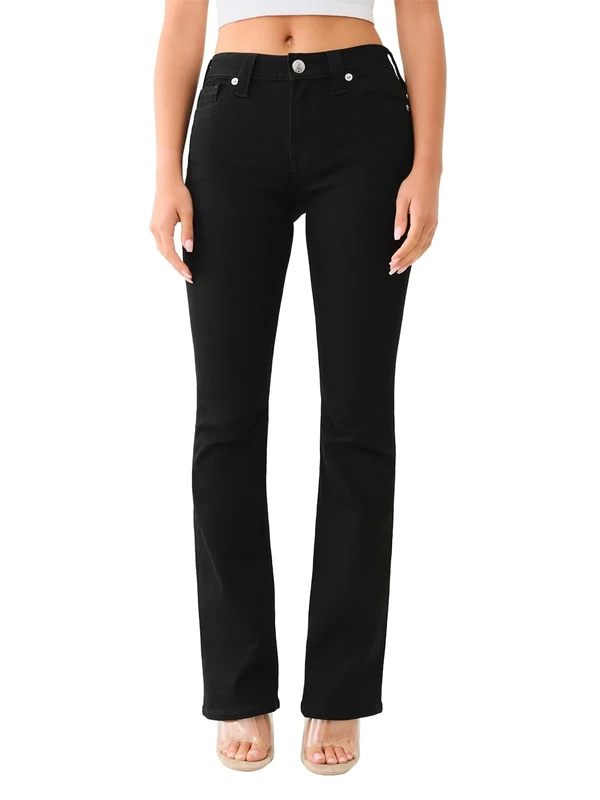 True Religion Women's Becca Mr Boot, Black Body Rinse, 32