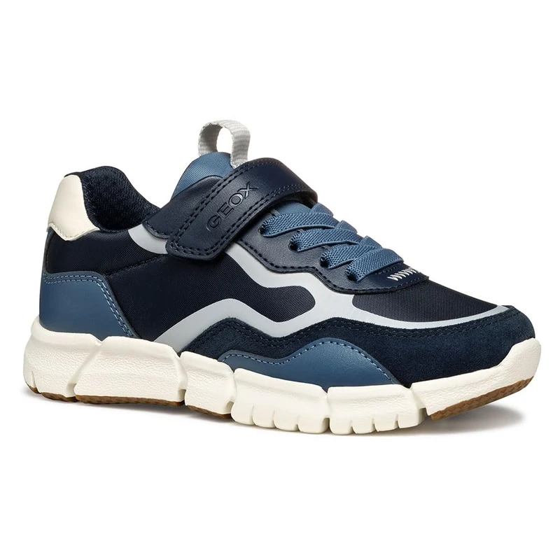 Geox J FLEXYPER BOY A, Boys’ Sneaker, Navy/Lt Grey,