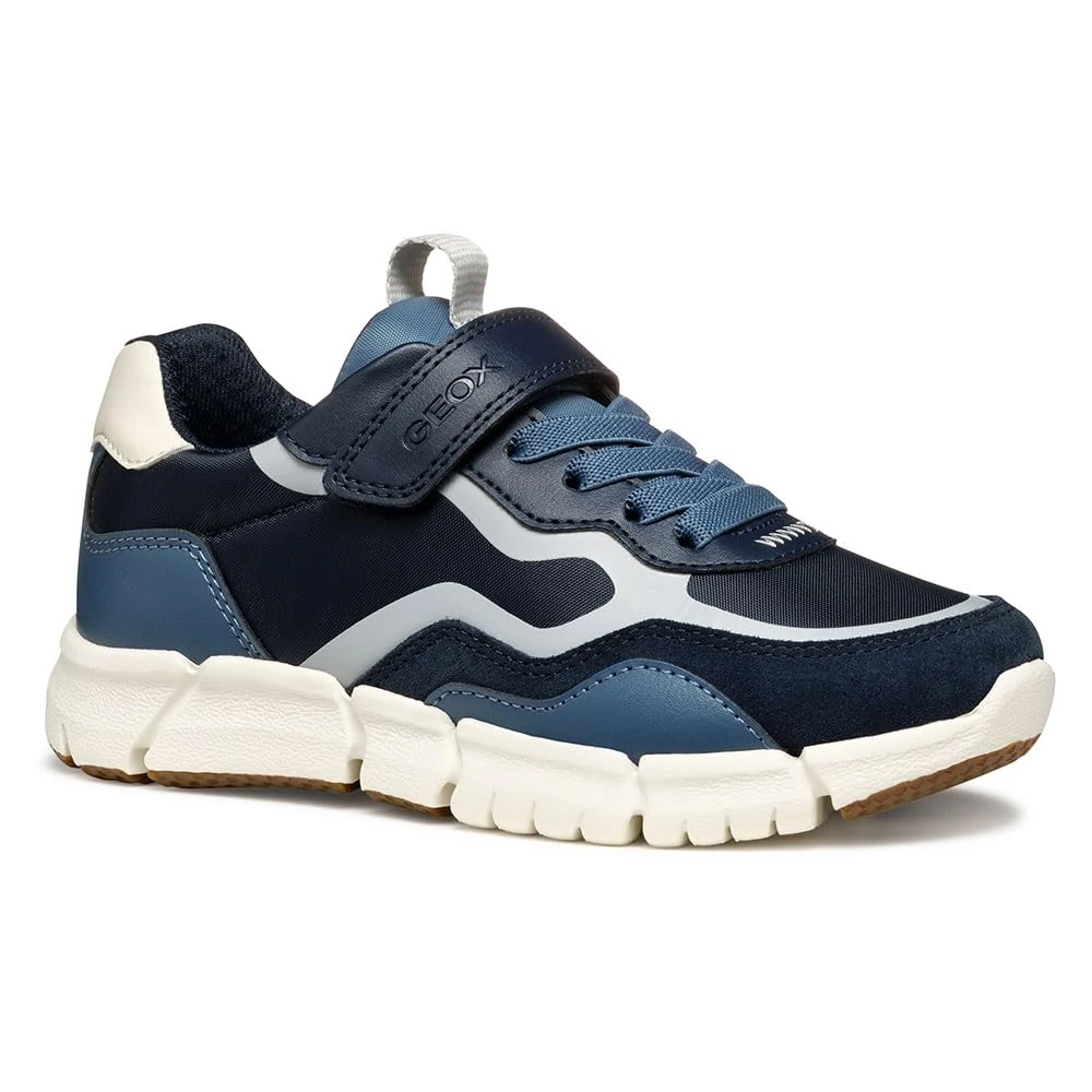Geox J FLEXYPER BOY A Sneaker, Navy/Lt Grey, 0 UK