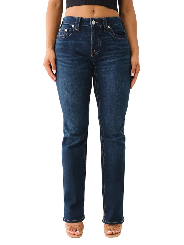 True Religion Women's Becca Mid Rise Boot Cut, Indigo Upgrade, 31
