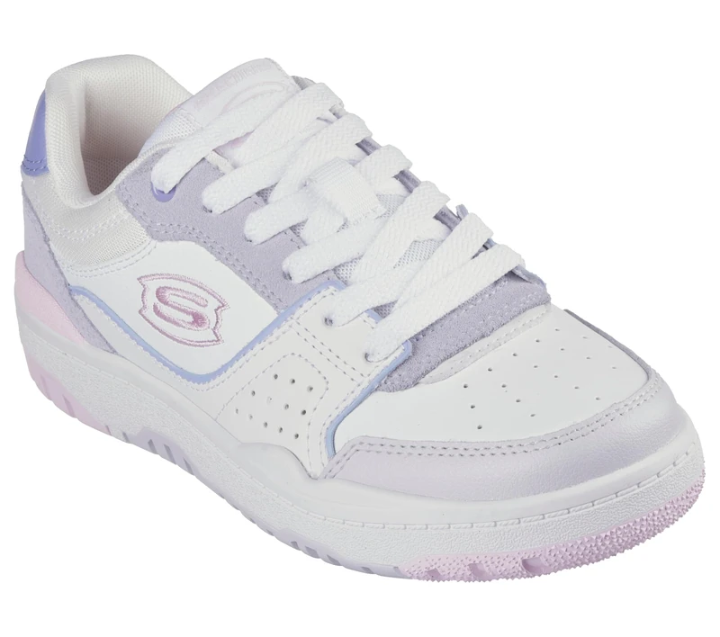 Skechers Girl's Skx-228 Sneakers, White Leather/Multi Trim, 10 UK Child