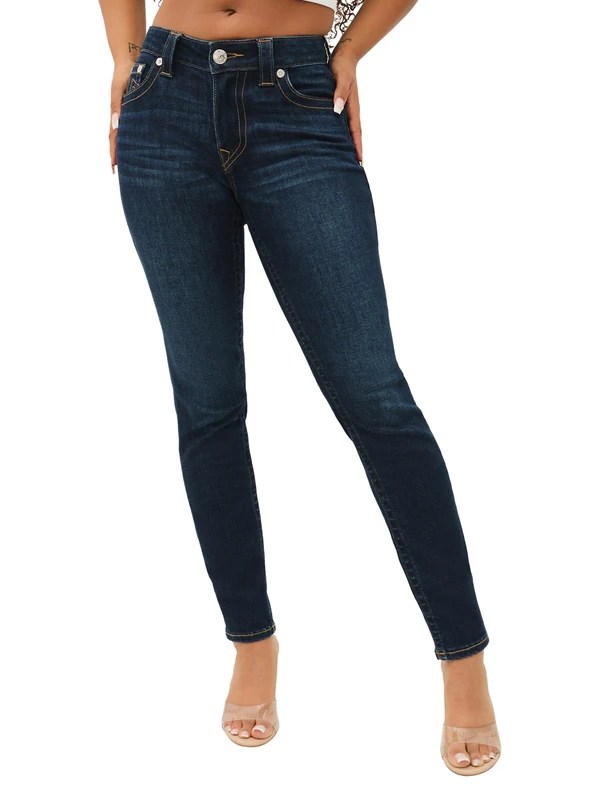 True Religion Women's Jennie Mid Rise Curvy Skinny, Indigo Upgrade, 23
