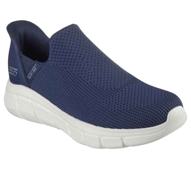 Skechers Men's Hands-Free Slip-ins BOBS B Flex Resilient Edge Sneaker, Navy Textile, 12 UK