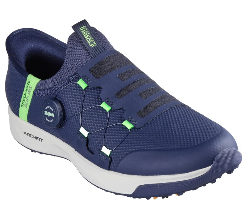 Skechers Men's Hands-Free GO Golf Elite Vortex Slip INS Sneaker, Navy Synthetic/Textile, 9 UK