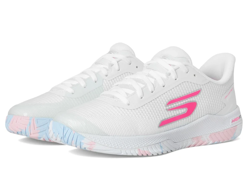 Skechers Women's Viper Court Pro 2.0 Pickleball-Shoes, White Synthetic/Textile/Multi Trim, 6 UK