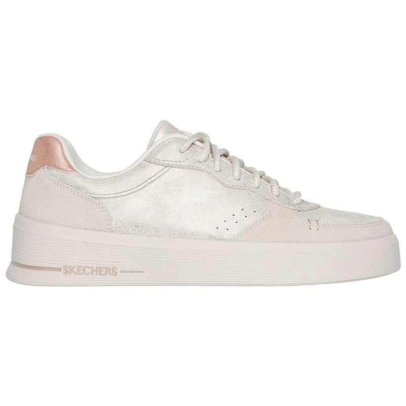 Skechers Women's Hiland Shimmering Splendid Sneaker, Natural Duralreather/Trim, 6 UK