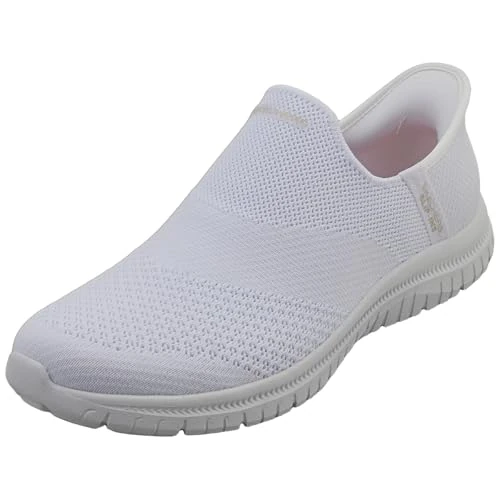 Skechers Women's Virtue Sleek Slip-On Sneakers, White Knit, 6.5 UK