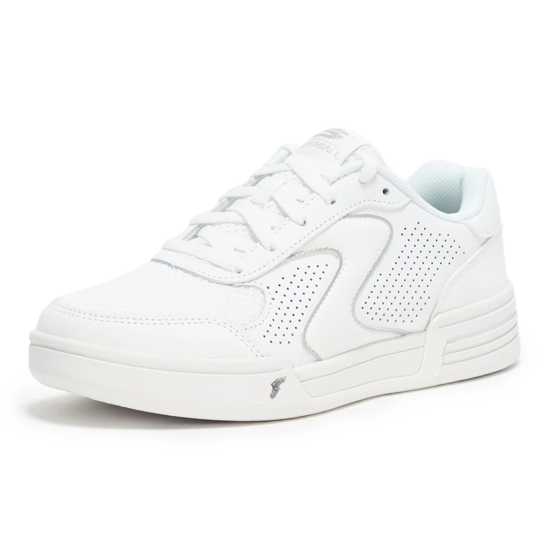 Skechers Women's Viper Court Classic Sneaker, White Leather/Textile/Synthetic, 6.5 UK