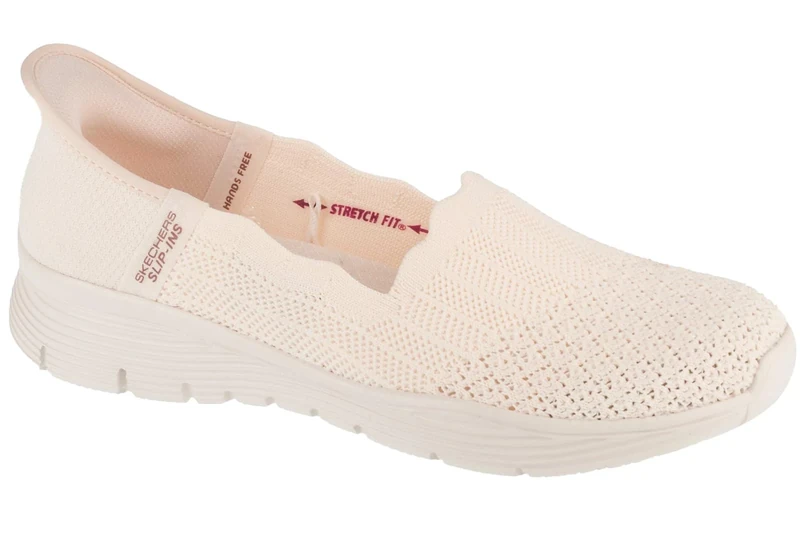 Skechers Women's Seager Believe It Slip-On Sneakers, Off White Knit, 5.5 UK