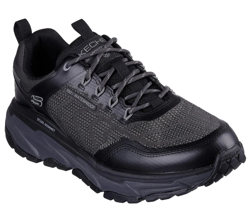 Skechers Men's D'Lux Journey Defender Stitch Hiking Shoe, Black Synthetic/Textile/Trim, 7 UK