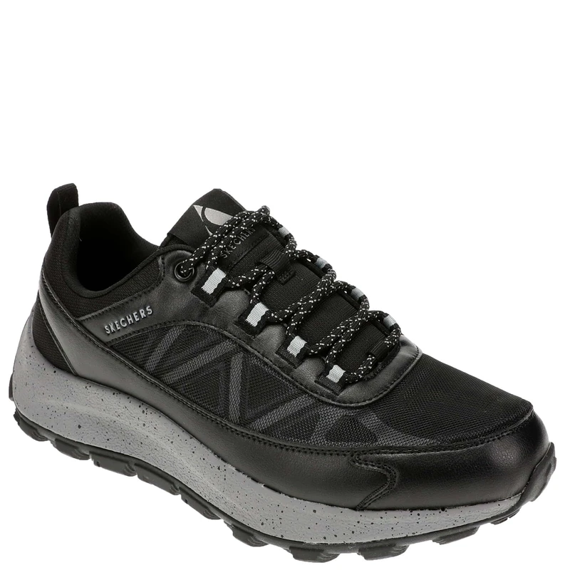 Skechers Men's Urbex Sneaker, Black Duraleather/Mesh/Charcoal Trim, 7.5 UK