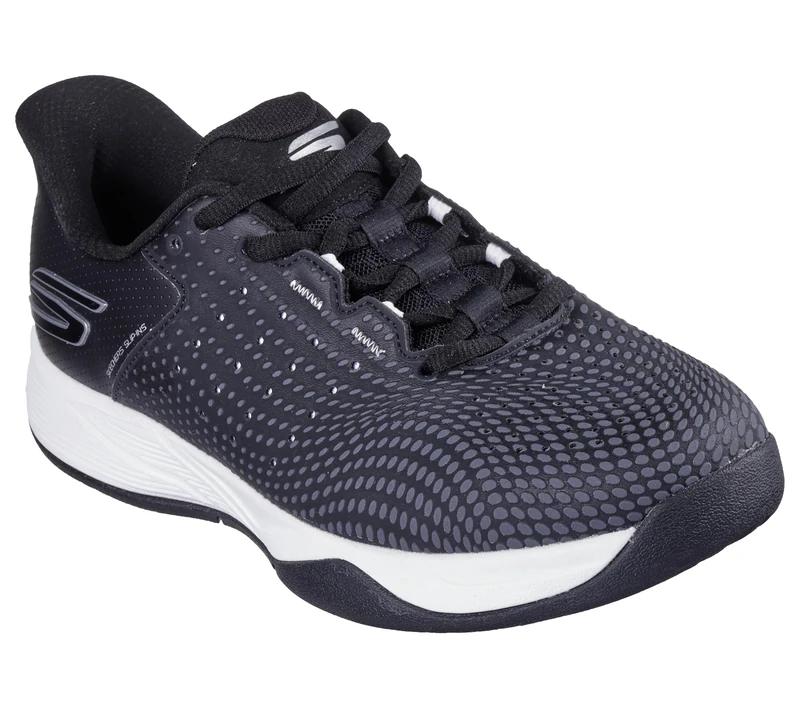 Skechers Women's Skechers Viper Court Reload Pickleball-Shoes, Black Synthetic/Textile/White Trim, 7 UK