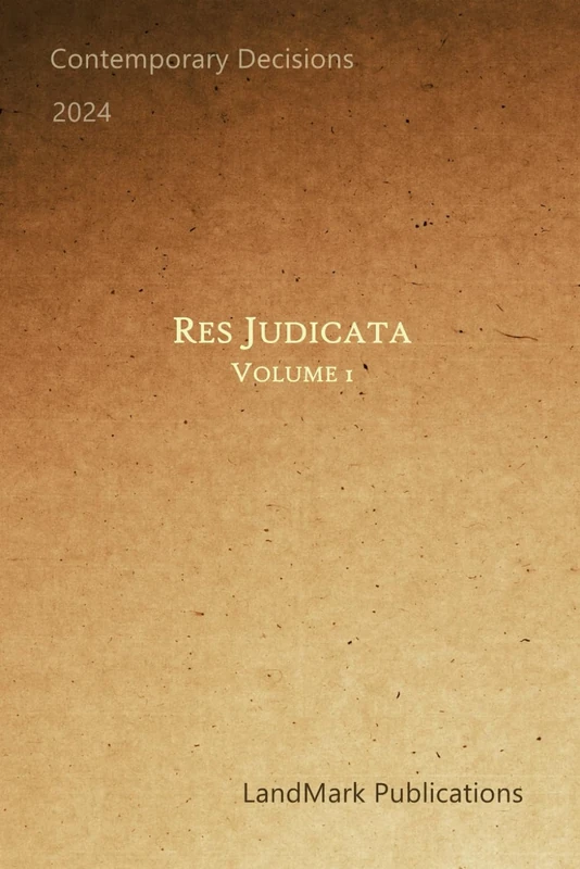 Res Judicata: Volume 1