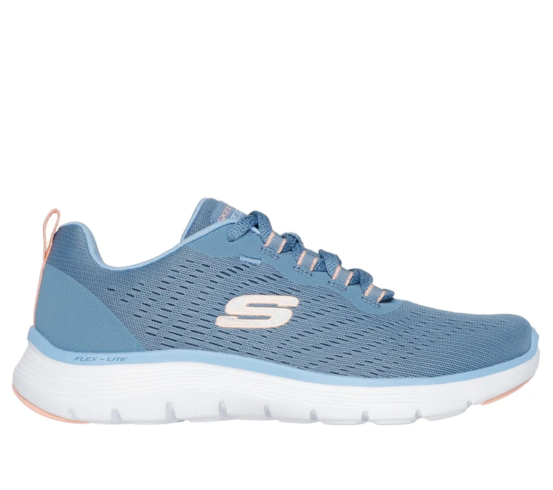 Skechers Women's Flex Appeal 5.0 New Path Sneaker, Slate Mesh/Coral Trim, 5.5 UK