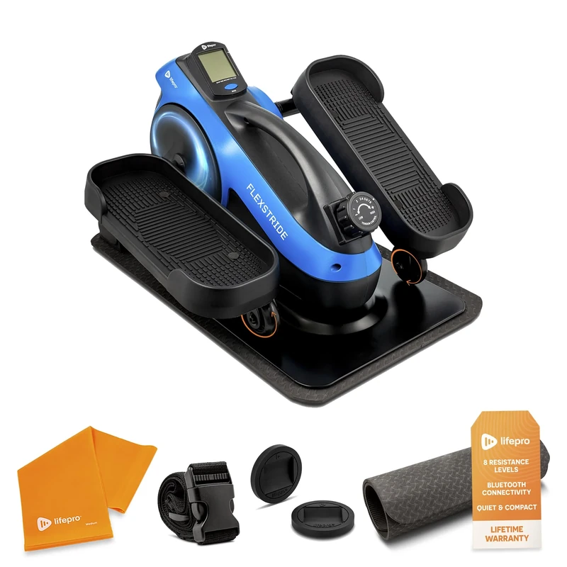 LifePro Pedal Exerciser Under Desk Bike for Light to Moderate Cardio, Mini Elliptical Machine with 8 Resistance Levels and Bluetooth, Compact Exercise Trainer for Home or Office Use