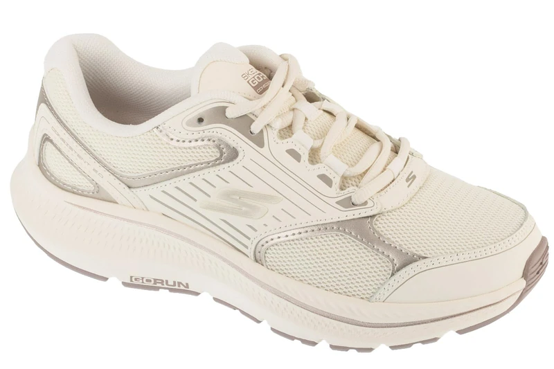 Skechers Women's Go Run Consistent 2.0 Advantage Sneaker, Natural Leather/Gold Trim, 4 UK
