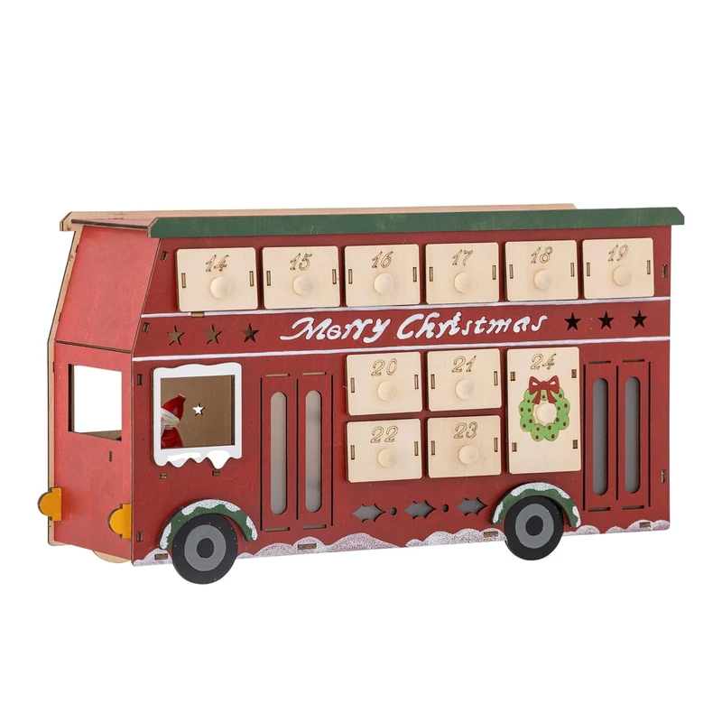 Bloomingville Edward Plywood Calendar, Red, L37xH21xW11.5cm