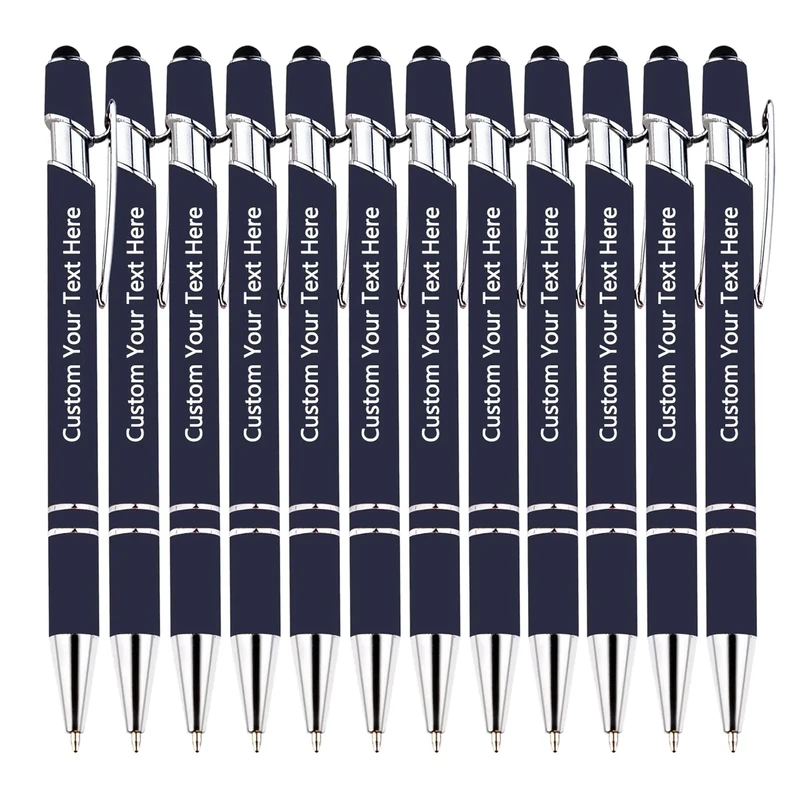 KOLOWKO Personalized 2-in-1 Ballpoint Pen & Stylus - Custom Text/Name/Message - Bulk Order Up to 1000 Pens for Business, Graduation, Anniversary