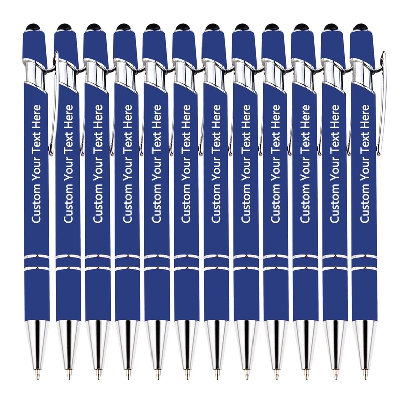 KOLOWKO Personalized 2-in-1 Ballpoint Pen & Stylus - Custom Text/Name/Message - Bulk Order Up to 1000 Pens for Business, Graduation, Anniversary