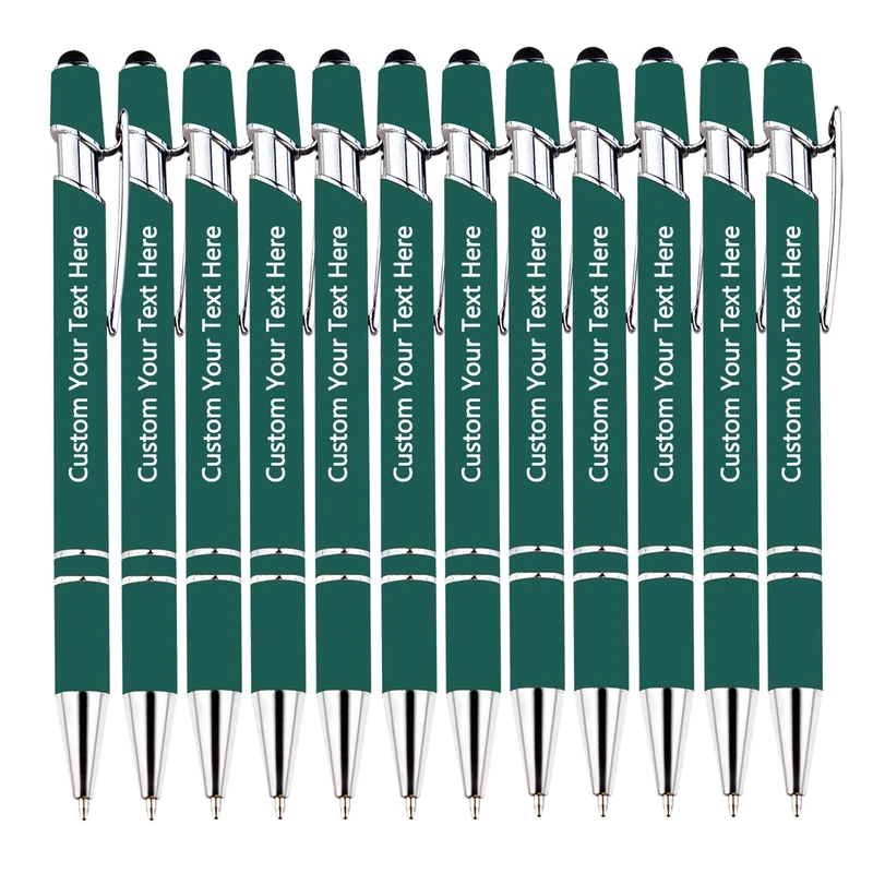 KOLOWKO Personalized 2-in-1 Ballpoint Pen & Stylus - Custom Text/Name/Message - Bulk Order Up to 1000 Pens for Business, Graduation, Anniversary