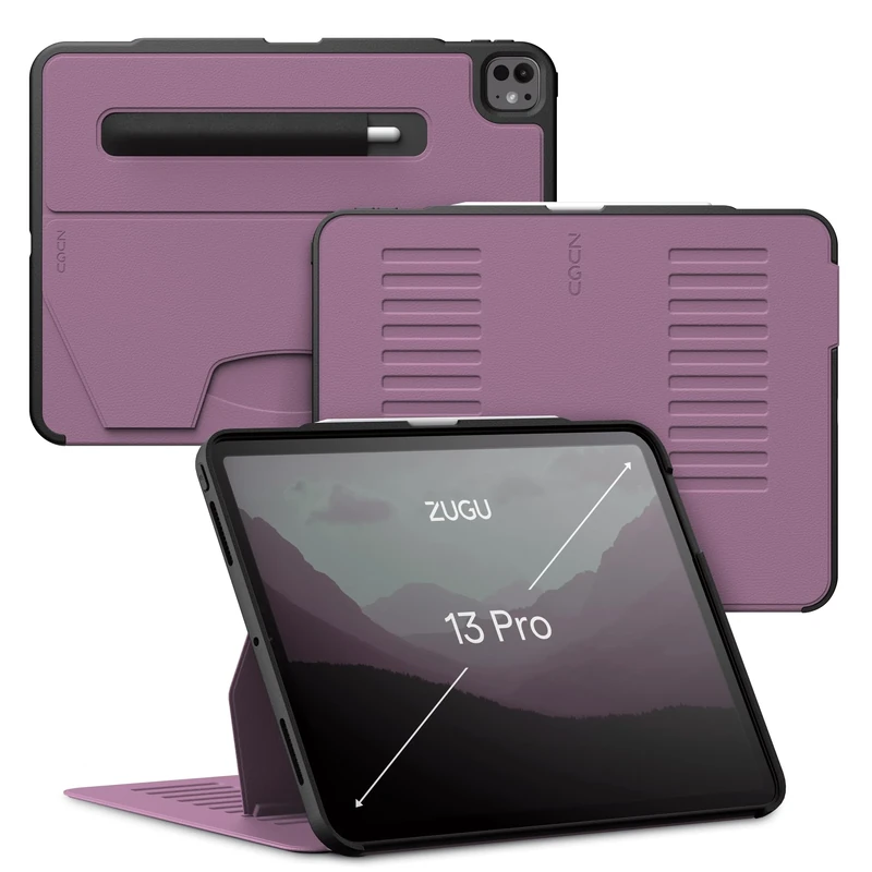 ZUGU CASE for iPad Pro 13 Inch Case (M4 / M5) 2024/2025 - Ultra Slim Protective Cover - Wireless Apple Pencil Charging - Convenient 10-angle Magnetic Stand & Auto Sleep/Wake [ Berry Purple ]