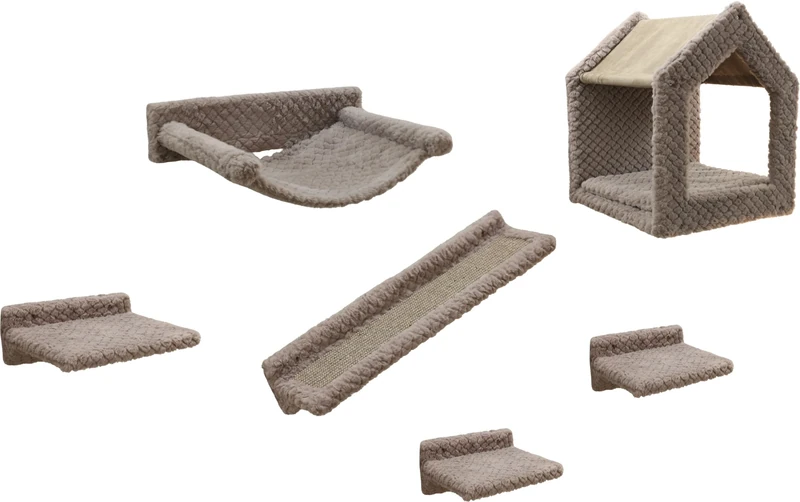Monte Baldo Climbing Wall for Cats, 6 Pieces, Grey