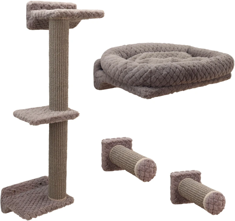 Kerbl Hobbyfarming Climbing Wall Monte Alpi for Cats, 4 Part, Grey