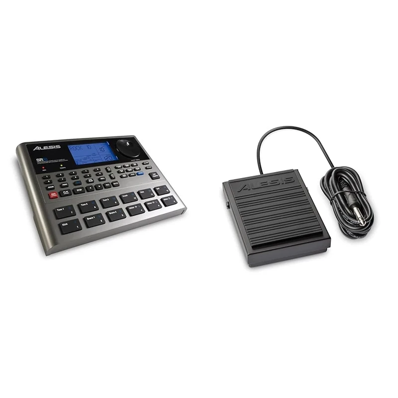 Alesis SR-18 - Studio-Grade Standalone Drum Machine with On-Board Sound Library & ASP-1 MKII Universal Sustain Pedal and Momentary Footswitch with 5ft cable