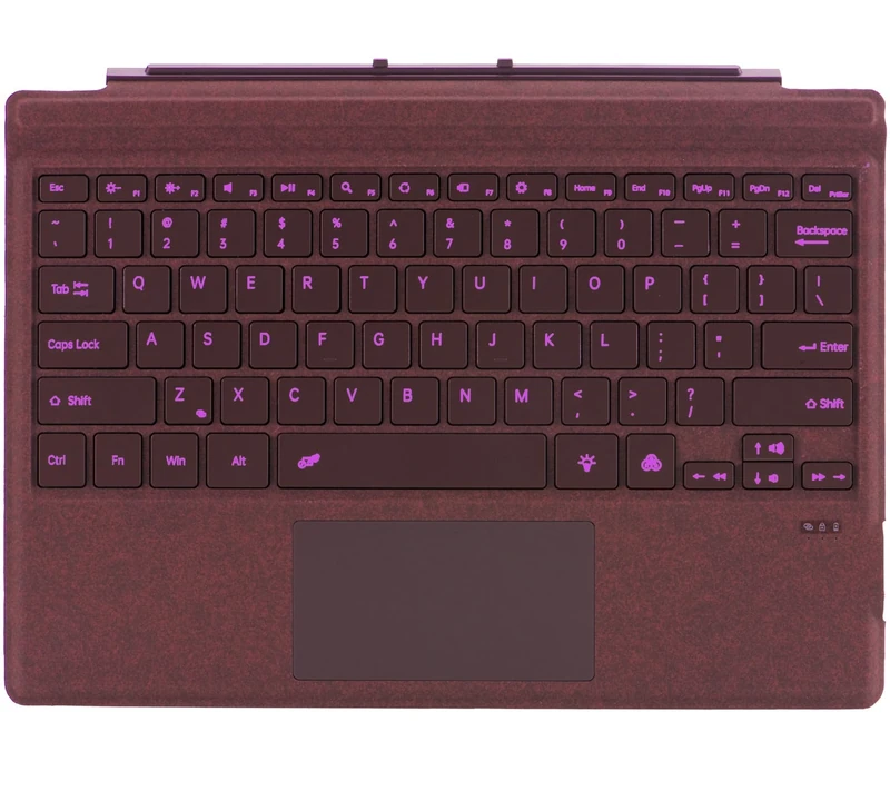 Type Cover for Microsoft Surface Pro 7+ Pro 7 Pro 6 Pro 5 Pro 4 Pro 3 Generation Portable Slim Wireless Keyboard with Touchpad Tablet Keyboard (Burgundy, Backlit)