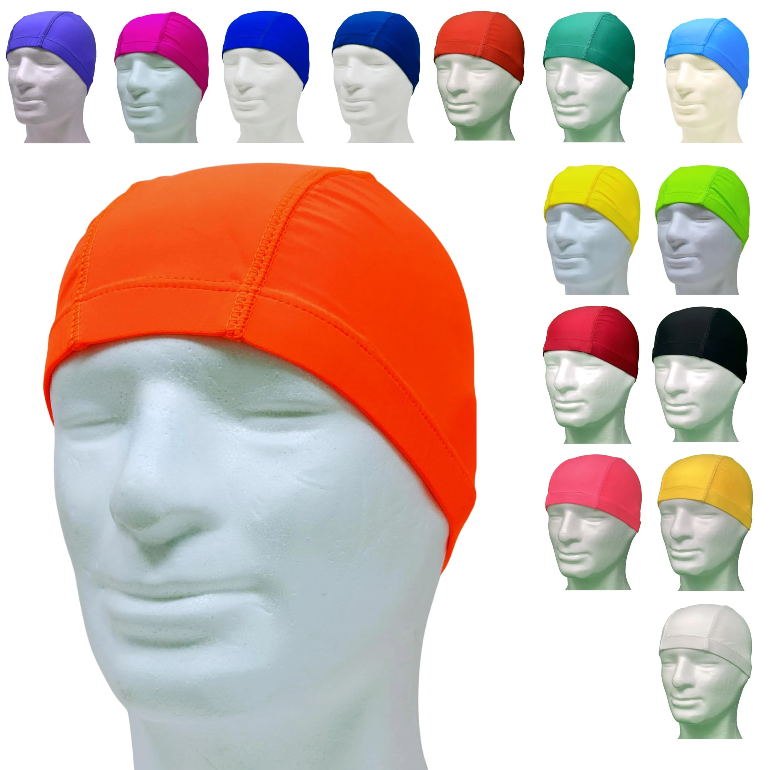 Professional Swimming Caps in Hypoallergenic Lycra – Latex Free – Unisex Swimming Cap (Licra Neon Orange, Pack of 1)