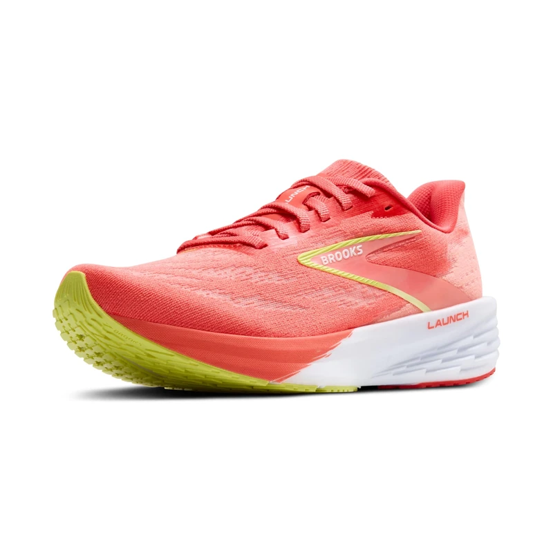 BROOKS Women's Launch 11 Sneaker, Coral/Primrose/White, 6.5 UK