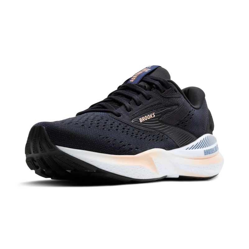 BROOKS Womens Adrenaline Gts 24 Sneaker, Black Peach Peacoat, 4 UK