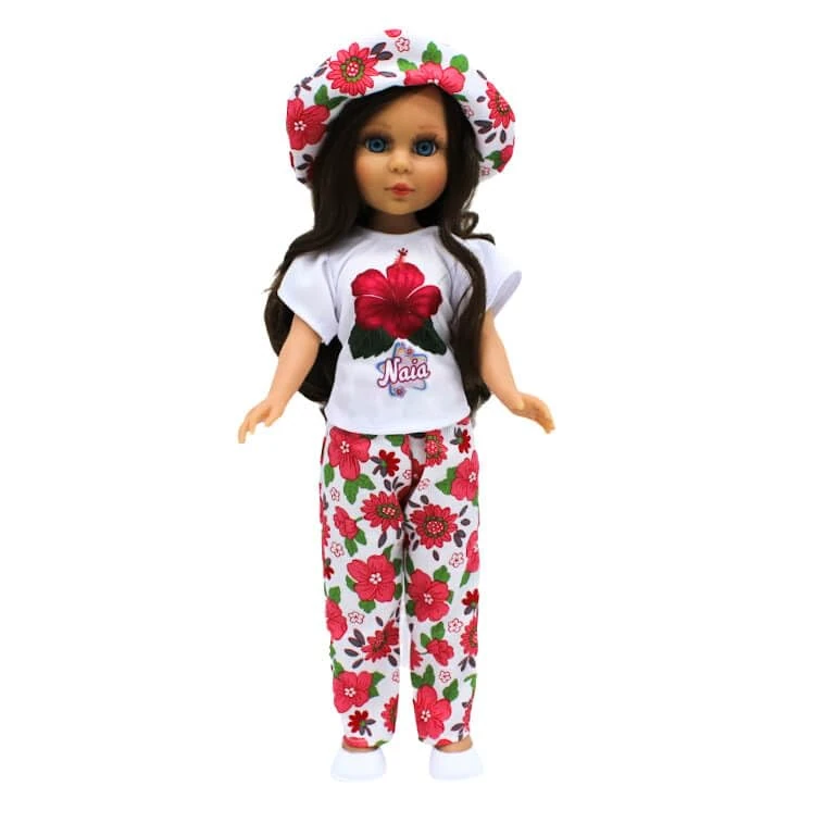 Folk Artesanía Naia Original Collection Doll 41 cm. Vidal Rojas Dolls T-Shirt Customisable. Made in Spain.