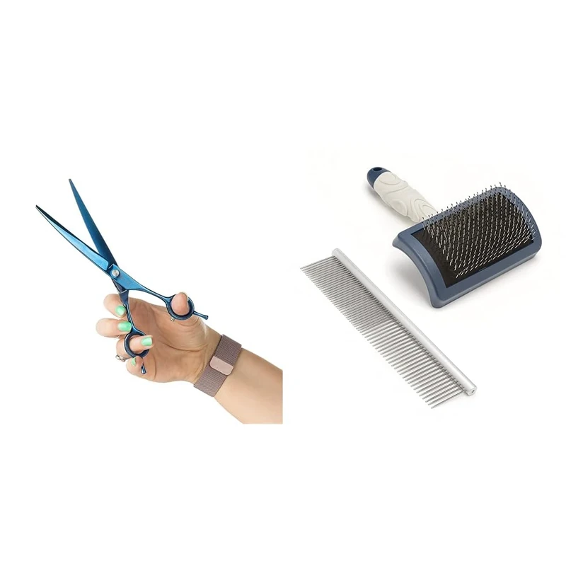 Bundle of Mikki Doodle Curved Scissors + Mikki Doodles Grooming Kit